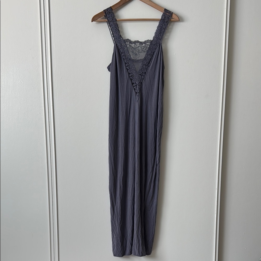 La Perla Purple/Gray Lace-Trimmed Dress S